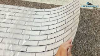 Kuchyňský panel ABS plast Grey concrete brick 3000x600mm 1,5mm