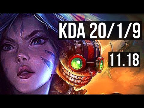 KAI'SA & Leona vs ZIGGS & Rell (ADC) | 20/1/9, Legendary, Quadra | KR Challenger | v11.18