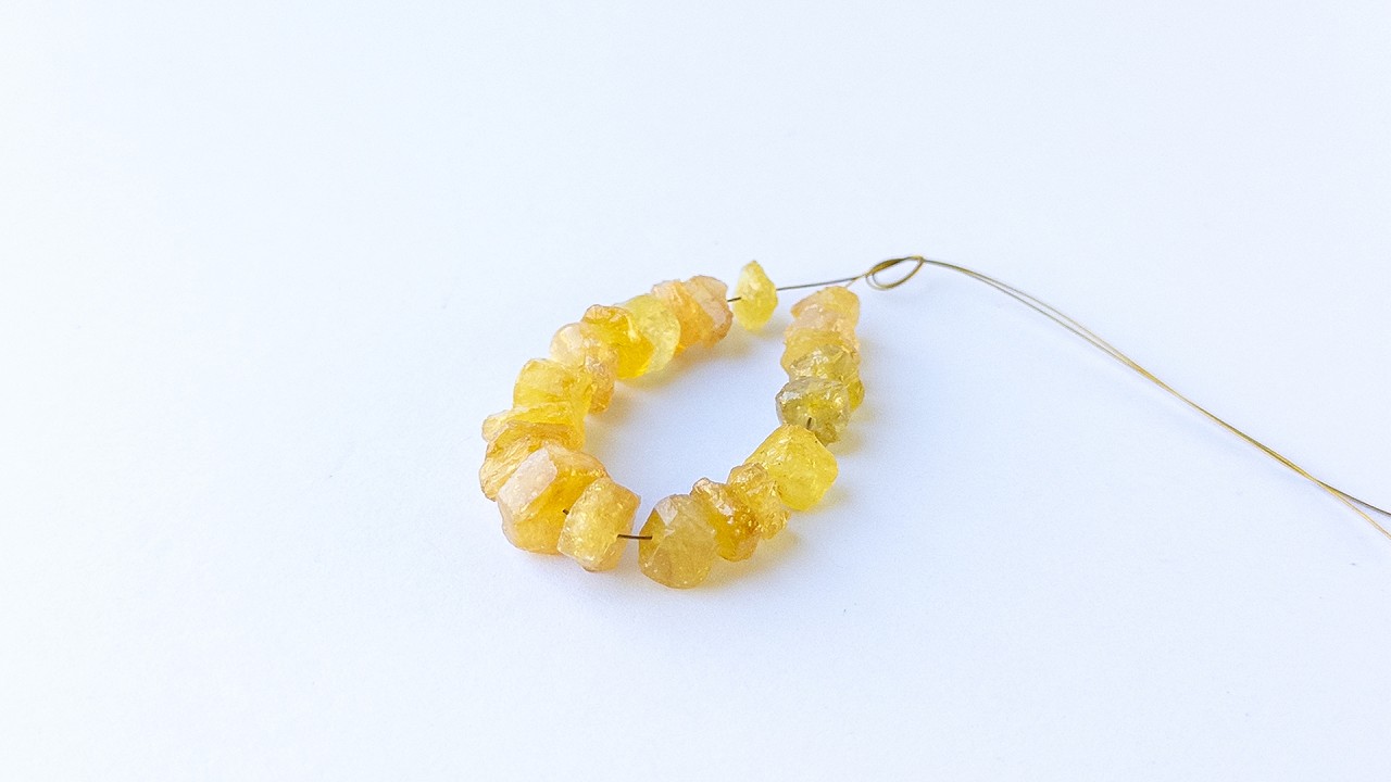 Yellow Sapphire | Drilled Rough | 7-9mm Bead Size | 20 Pieces | 69 Carats video