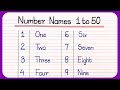 1 to 50 Spelling in English || Number Names 1 to 50  || 1 to 50 Counting || One to Fifty Spelling