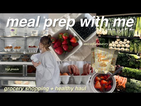 GROCERY SHOPPING + MEAL PREP 🌱 Easy High-Protein & Healthy foods!