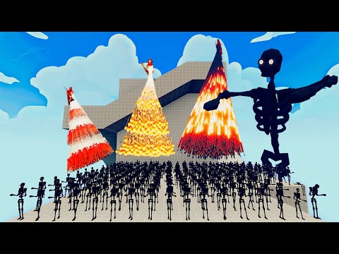 100x DARK SKELETON + 1x GIANT vs 4x EVERY GOD   Totally Accurate Battle Simulator TABS