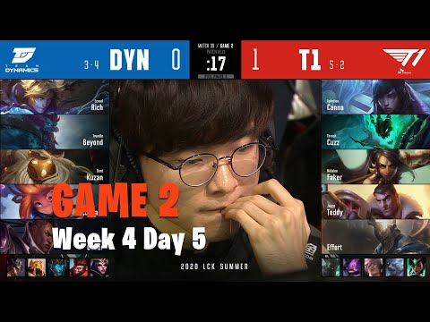 T1 vs DYN - Game 2 | Week 4 Day 5 S10 | LCK Summer 2020