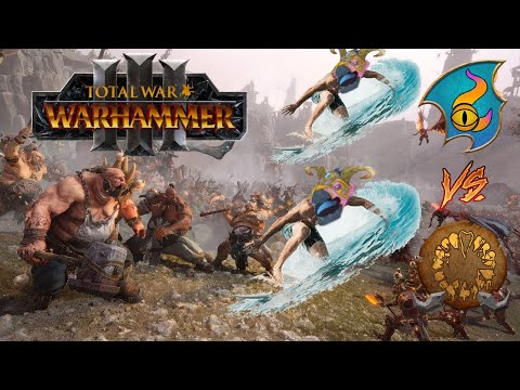 CROUCHING OGRE, SURFING DEMONS | Tzeentch vs Ogre Kingdoms - Total War Warhammer 3