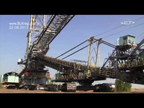 2013-08-22 Umsetzung Absetzer Tagebaubagger Tagebau Profen BLK Regional TV www.BLKregional.tv