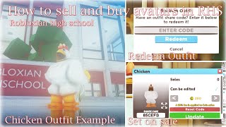 How to sell outfits and redeem codes in Robloxian high school