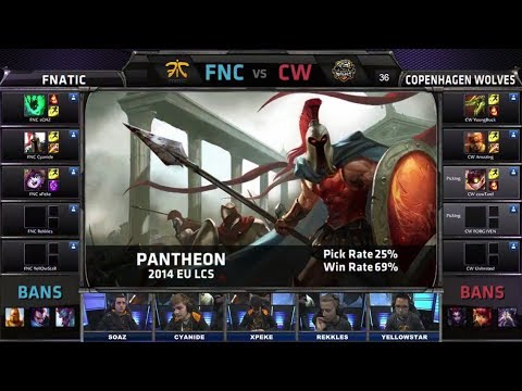 Fnatic vs Copenhagen Wolves | Season 4 EU LCS Spring split 2014 W6D2 G1 | FNC vs CW Full game HD