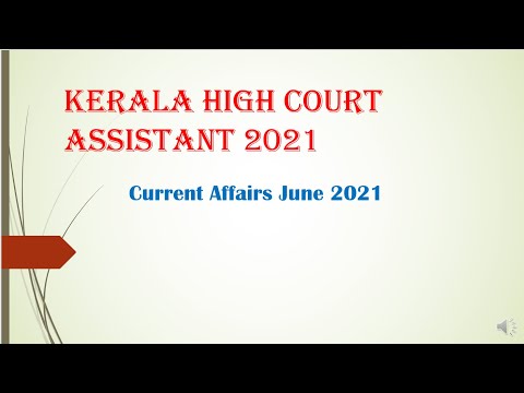 Kerala High Court Assistant  Current Affairs