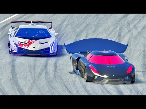 Koenigsegg Regera GTR vs Lamborghini Veneno at Laguna Seca