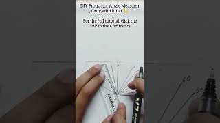 DIY Protractor/Angle Measurer only with Ruler 📏 #shorts #diy #papercraft