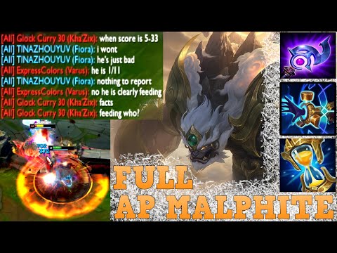 Full AP Malphite Mid 1-Shots Bronze Scrubs (One R = 1 Kill) | LoL Off Meta Builds