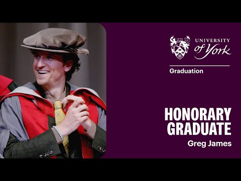 Greg James receives an honorary degree at the University of York