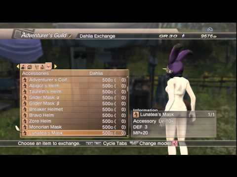 WKC 2 Full Dahlia Exchange Accessories List - White Knight Chronicles II