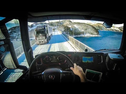 POV Driving nextgen Scania s520 - Winterroad in Norway