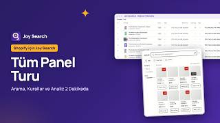 Shopify için Joy Search: Akıllı Mağaza Araması ve Merchandising (Tüm Panel Turu)