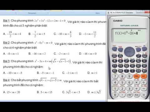 Tìm m Để PT e BPT Có Nghiệm Bằng Máy Tính Cầm Tay