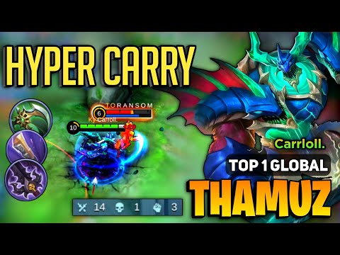 HYPER JUNGLE! Thamuz Best Build 2023 [ Thamuz Top 1 Global Gameplay ] By Carroll - Mobile Legends