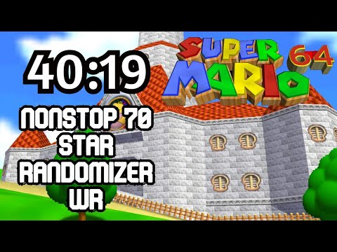 Super Mario 64 Speedrun: Nonstop 70 Star Randomizer World Record 40:19 [12/13/19]