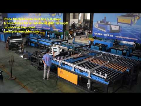 Preda Machine auto duct line 5 U shape running test before shipping to European customer!