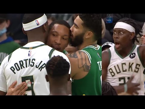 Bobby Portis and Grant Williams go face-to-face after that play 😮