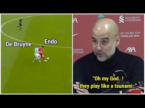 Pep Guardiola's reaction to Endo and Mac Allister pocketing Kevin De Bruyne 😅
