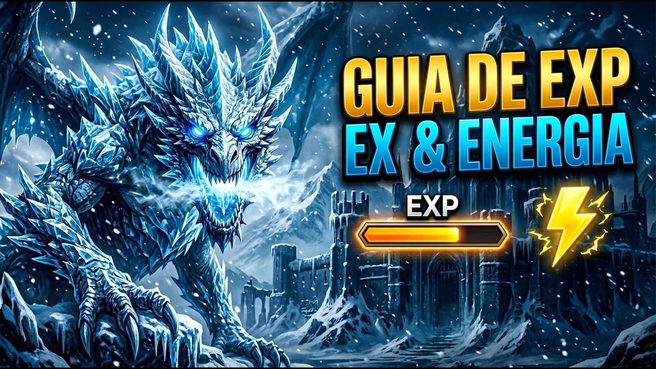 Tela de gerenciamento de energia e experiência no Frost Kingdom