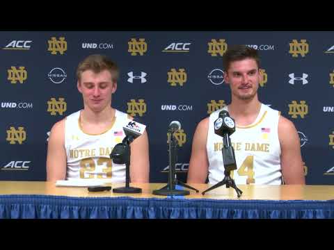 @NDMBB | Dane Goodwin & Nate Laszewski Press Conference - NC State (1.26.22)