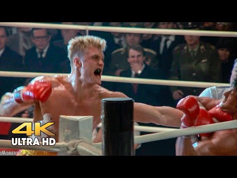 Fight between Rocky (Sylvester Stallone) and Ivan Drago (Dolph Lundgren). Part 1 of 2. Rocky 4