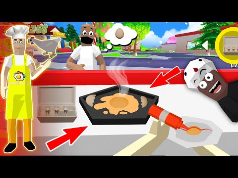 richie becomes a fried egg seller 🍳🥚 in dude theft wars