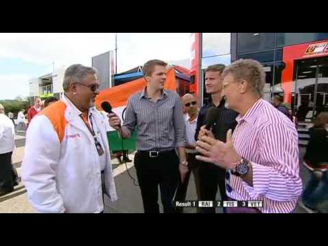 Vijay mallya talks after spa - belgium 2009