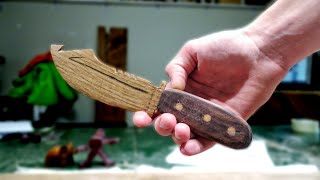 (ONLY Hand Tools) Wooden Combat Knife - How To Make