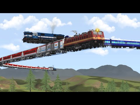 TWO TRAINS FLYING IN THE SKY WITHOUT RAILWAY TRACKS | Train Simulator 2022 | Railroad | TrainsFun