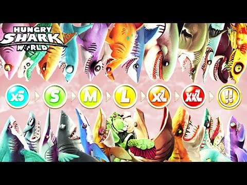 Hungry Shark World - Updated All Sharks Info Montage (Heidi)