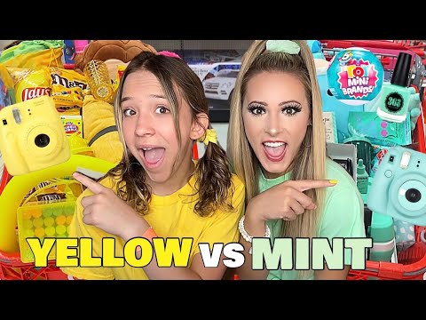 MINT 🧚🏼‍♂️🛼 VS YELLOW 🍌🌼 TARGET SHOPPING CHALLENGE!