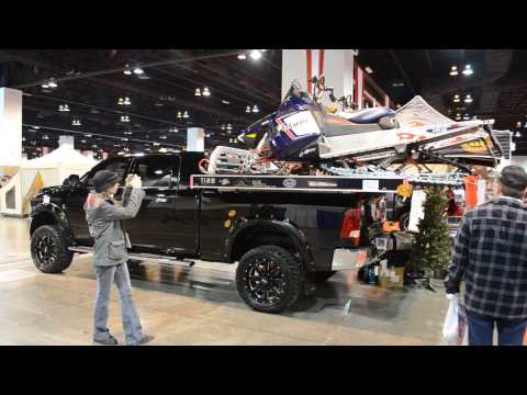 Twin Snowmobile Rack for Pick Up Trucks from Edge Sportsman's Expo Denver