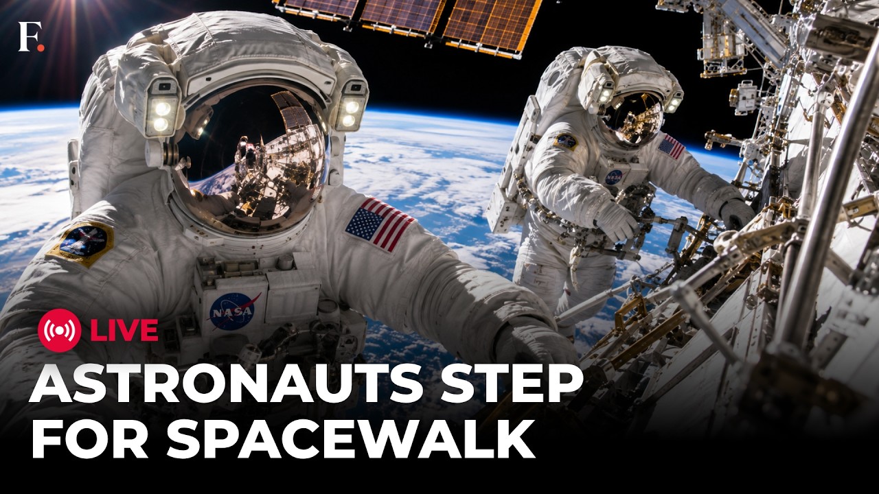NASA ISS LIVE: NASA Astronaut Anil Menin and ESA's Sophie Adenot Takes Spacewalk to Replace Antenna