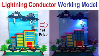 lightning conductor working model on tall building | inspire award science project