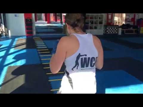 WCB champion in the making @Nikki Kostovski. Hip turn drills and agility for fast feet.