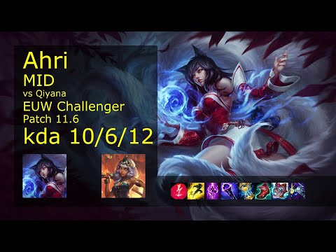 Ahri vs Qiyana Mid - EUW Challenger 10/6/12 Patch 11.6 Gameplay