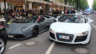 Lamborghini Murcielago LP640-4, Gallardo & Audi R8 V10 Spyder on the Königsallee [RE-UPLOAD]