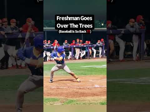 OVERSIZED freshman launches ball into outer space ￼ #baseball #mlb #homerun