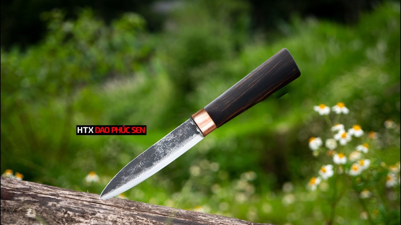 Dao bóc tỏi, gọt hoa quả cán gỗ mun DBTMDD, hàng chuẩn chính hãng CỦA DAO VIP - HTX DAO PHÚC SEN