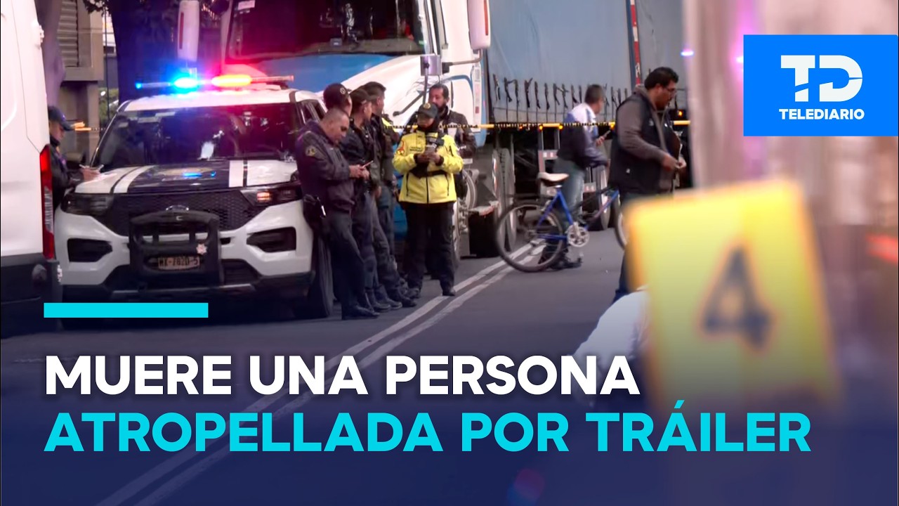 Muere hombre tras ser atropellado por tráiler sobre avenida Mariano Escobedo en la Miguel Hidalgo