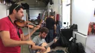 Sergio Chrissovitsanos while testing our Violin Microphone System.