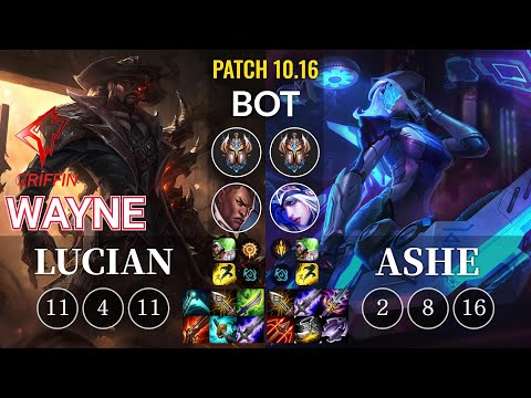 GRF Wayne Lucian vs Ashe Bot - KR Patch 10.16