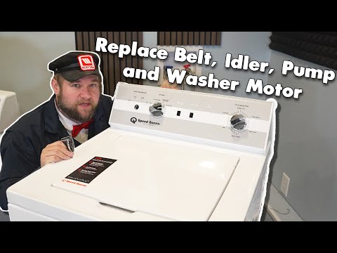 Speed Queen TC5003WN Washer Won't Agitate & Spin Well - How to Replace Belt, Idler, Motor & Pump