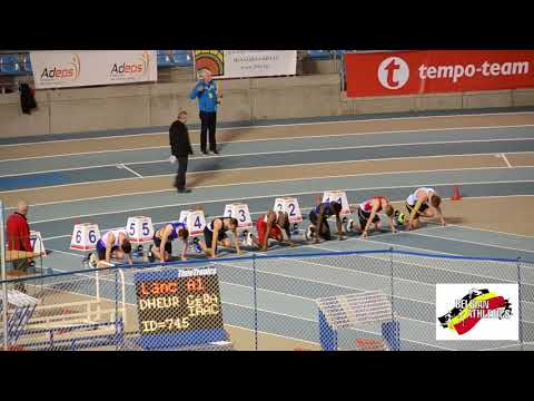 LBFA Belgian athletics indoor championships 60m men Heats 3/4