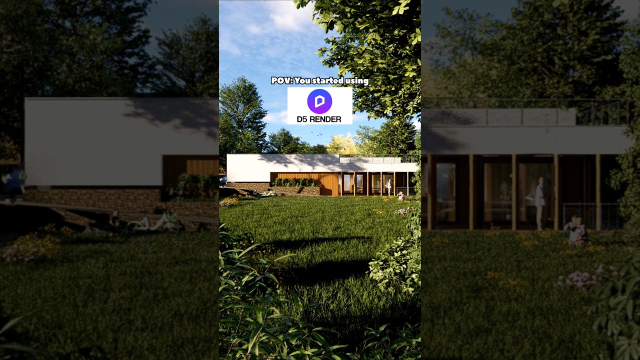 REALISTIC Exterior rendering with D5 Render 😱 #architecture