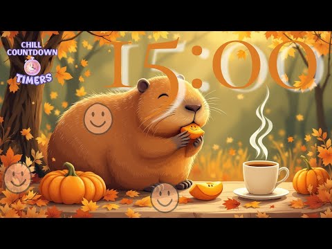 15 Min Fall Study & Relax Chill Countdown Timer | Your Cozy Capybara Focus Buddy