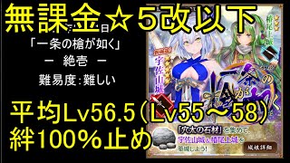 【低レベル、無課金☆5改以下】一条の槍が如く「絶壱」難【城プロ】